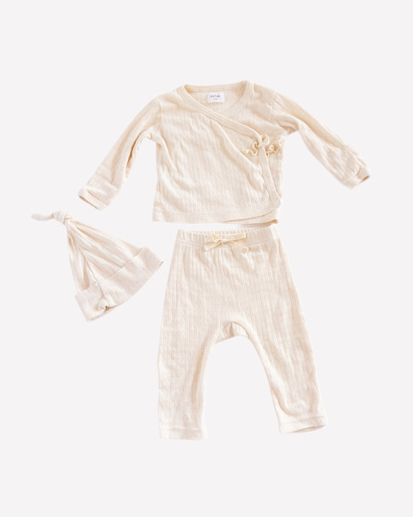 Fine Pointelle Collar Footie Set  - Petal Ruffle main image 0